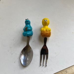 Vintage Sesame Street cutlery with ceramic handles